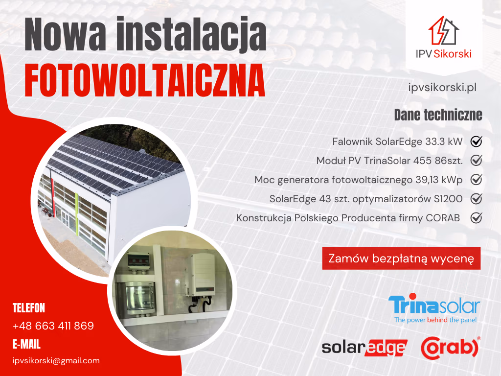 Instalacja fotowoltaiczna w starej wsi IPV Sikorski
